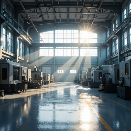 Factory certification logo, modern manufacturing facility, meeting international production standards, professional manufacturing capability