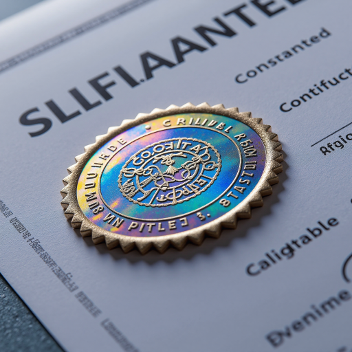 ISO9001 quality management system certification logo, blue circular mark, white text, issued by professional certification body